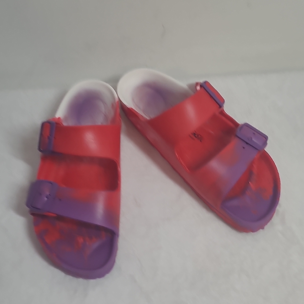 Birkenstock Red and Purple Sandals with Contoured Footbed - Picture 8 of 8